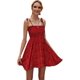 thumbnail image 1 of Vestido corto sin mangas con lunares y hombros descubiertos para mujer Rojo - M Rojo - M Xishao ropa, 1 of 2