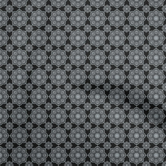 oneOone Polyester Lycra Black Fabric Asian Ornamental Craft Projects Decor Fabric Printed By The Yard 56 Inch Wide
