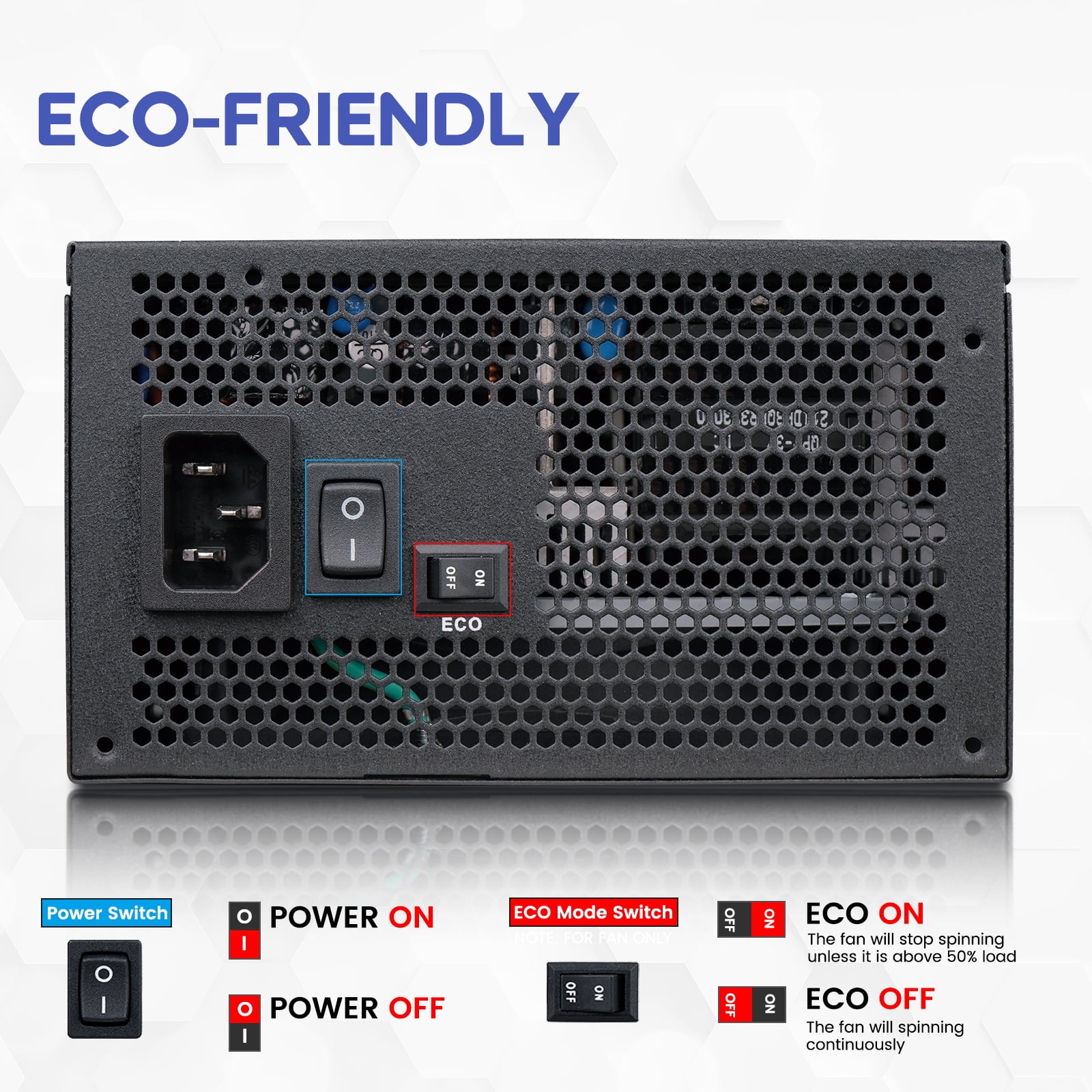 Vetroo 1000W ATX Computer Power Supply with Dual PCIe 5.1, 80 Plus Gold, Full Modular