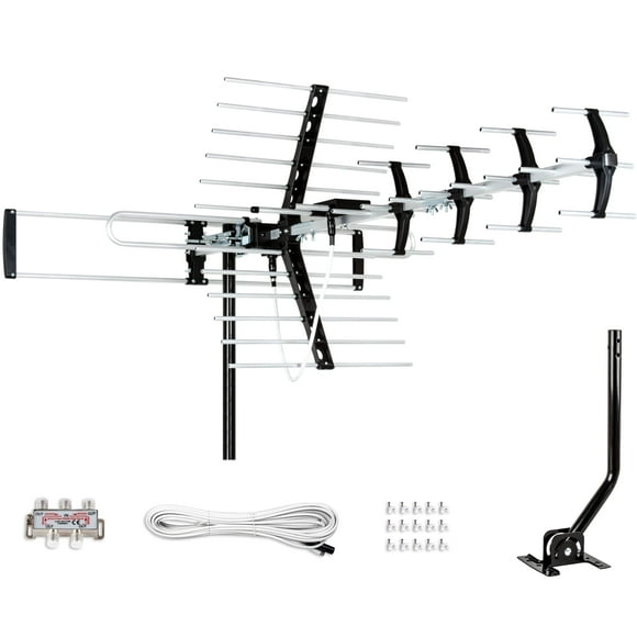 Five Star Antenne Extérieure HDTV jusqu'à 200 Miles de Portée, pour Grenier Ou Montage sur Toit, Antenne Numérique UTA pour 4K 1080P VHF UHD, Prend en Charge l'Installation de 4 Téléviseurs K