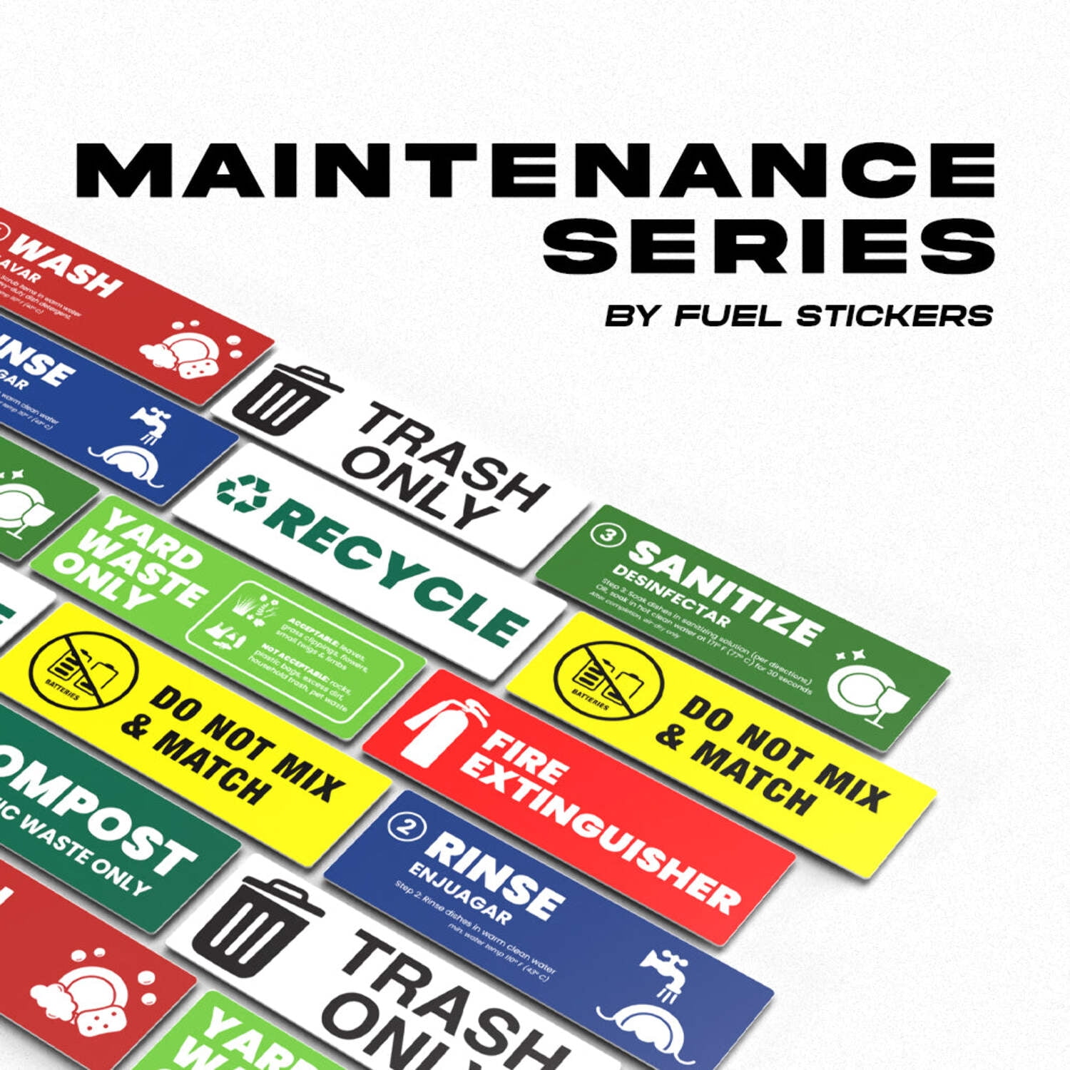 Yard Waste Stickers - Trash Bin Labels with Helpful Do  Don't Reminders | 4 Pack