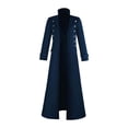 thumbnail image 2 of Hulanddfd Mens Coat Long Trench Coat, Stand Collar Zip Up Outerwear with Pockets, Casual Winter Top, 2 of 6