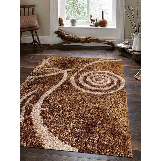 5 x 8 ft. Shag Contemporary Hand Tufted Polyester Area Rug, Brown