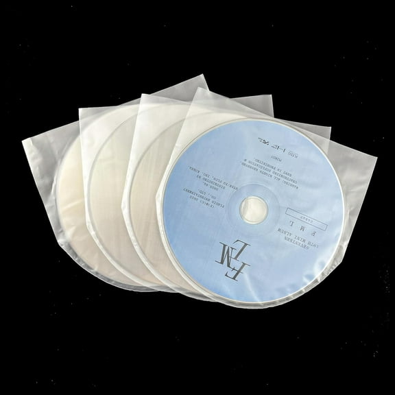 ABCISI 100PCS CD Sleeves, DVD Sleeves, Anti-Static Transparent Plastic Inner Sleeves for 5inch CD and DVD Mini LP Storage