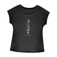 thumbnail image 3 of Camiseta de mujer de verano simple cuello redondo camiseta de cuello redondo para acampar trabajo femenino Negro, 3 of 7