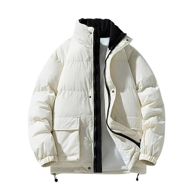 Styesk Vestes pour Hommes Hommes Décontracté Bloc de Couleur Poche Zippée Col Rabattu Manches Longues Parkas