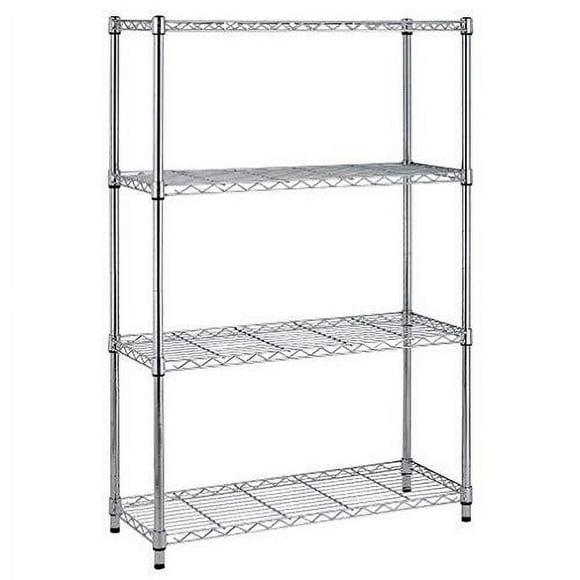 BestOffice Storage Shelves, Wire Shelving Unit Metal Shelves Heavy Duty Layer Rack Adjustable Utility, Chrome