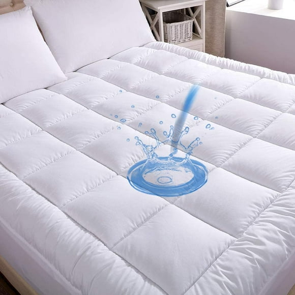 Funda de colchón WhatsBedding, impermeable, de algodón, tamaño queen