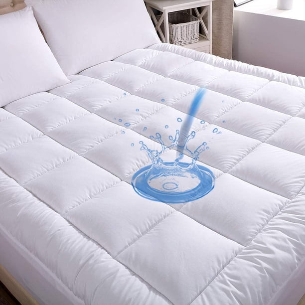 Funda de colchón WhatsBedding, impermeable, de algodón, tamaño queen