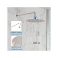 thumbnail image 2 of EastVita Round Shower System. 12 Inch Rainfall Shower Head With Handheld Combo. Wall Mounted Shower System Shower Fixtures With Pressure-Balanced Valve. Matte Black/Brushed Nickel, 2 of 8