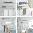 thumbnail image 5 of Towel Rack for Bathroom,23 Inch Tower Holder with Tower Bars, SUS 304 Stainless Steel Lavatory Bath Towel Shelf Towel Hanger Wall Mount, 3-Tier (Matte Black), 5 of 8