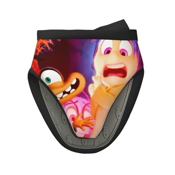 Saiise inside out 2 Print Mini Silicone Oven Mitts Heat and Slip Resistant Kitchen Mittens,Short Oven Gloves for Safe Cooking Baking & Grill,5.9"x5.9",1 PC