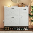 thumbnail image 3 of Fairy Shoe Cabinet with 2 Flip Drawers, Shoe Storage Cabinet with Drawer for Entryway, Hallway, Shoe Organizer Cabinet, White, 3 of 7