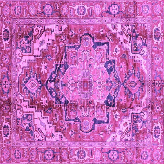 Ahgly Company Indoor Square Persian Purple Traditional Area Rugs, 4' Square
