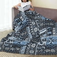 thumbnail image 6 of Salouo Snowflake Vintage Pattern Print Bed Blankets,Flannel Blanket Comfortable Air Conditioning Blanket Lightweight Blanket for Sofa Bed Travel & Couch -60"x50", 6 of 8