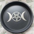 thumbnail image 4 of KAIYANG Candelabro de mesa con plato de metal, portavelas decorativo, bandeja de almacenamiento, accesorio de adivinación, organizador de astrología, luna y estrellas, 4 of 5