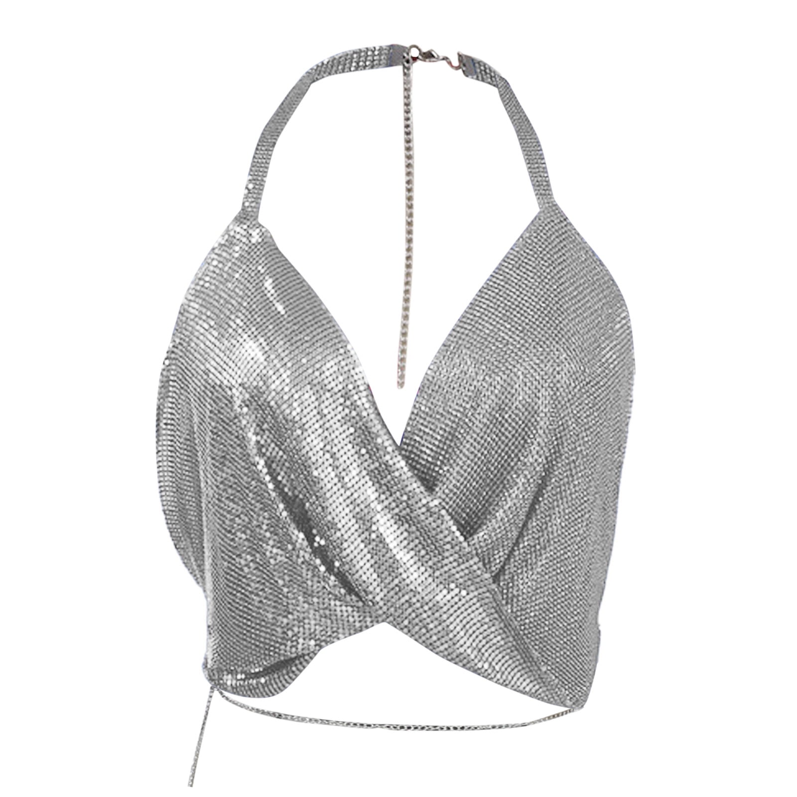 B91xZ High Neck Tank Tops For Women Women Chain Clothes
