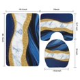 thumbnail image 3 of Blue and Gold Marble Glitter Waves Pattern Bathroom Rugs Sets 3 Piece,Toilet Cover Set,Absorbent Non Slip Bathroom Mats Sets with U-Shaped Contour Rug Toilet Rug Set, 3 of 5