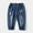 Dark Blue, variant on CYRBOKO Jeans for Boys, Elastic Waist Loose Ripped Cotton Denim Pants Dark Blue Size 7/8 T