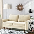 thumbnail image 3 of 56.3'' Velvet Round Arm Loveseat, Couch with Solid Wood Frame, for Guest Room, Teenager's Room, and Small Apartment,33.1'' H x 56.3'' W x 31.1'' D, 3 of 5