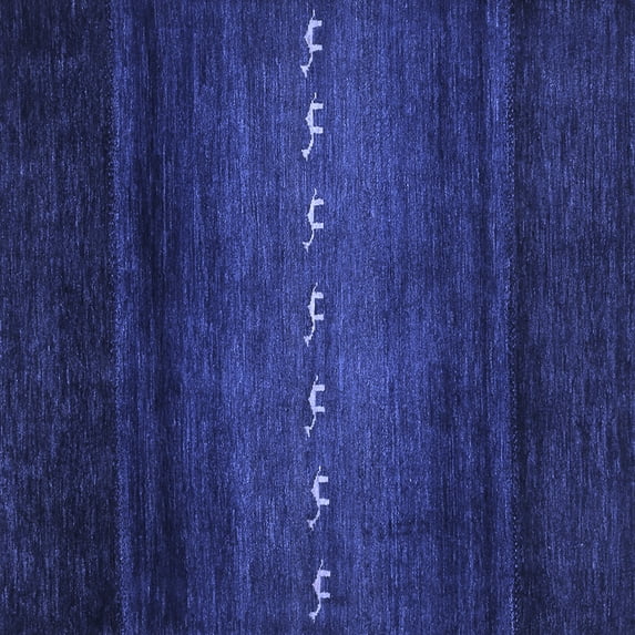 Ahgly Company Indoor Square Abstract Blue Contemporary Area Rugs, 8' Square