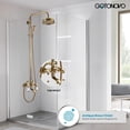 thumbnail image 2 of gotonovo Antique Brass Shower Faucet 8-inch Shower Head Fixture with Handheld Spray Double Lever Handle Bathtub Spout Triple Function Bathroom Wall Mount, 2 of 8