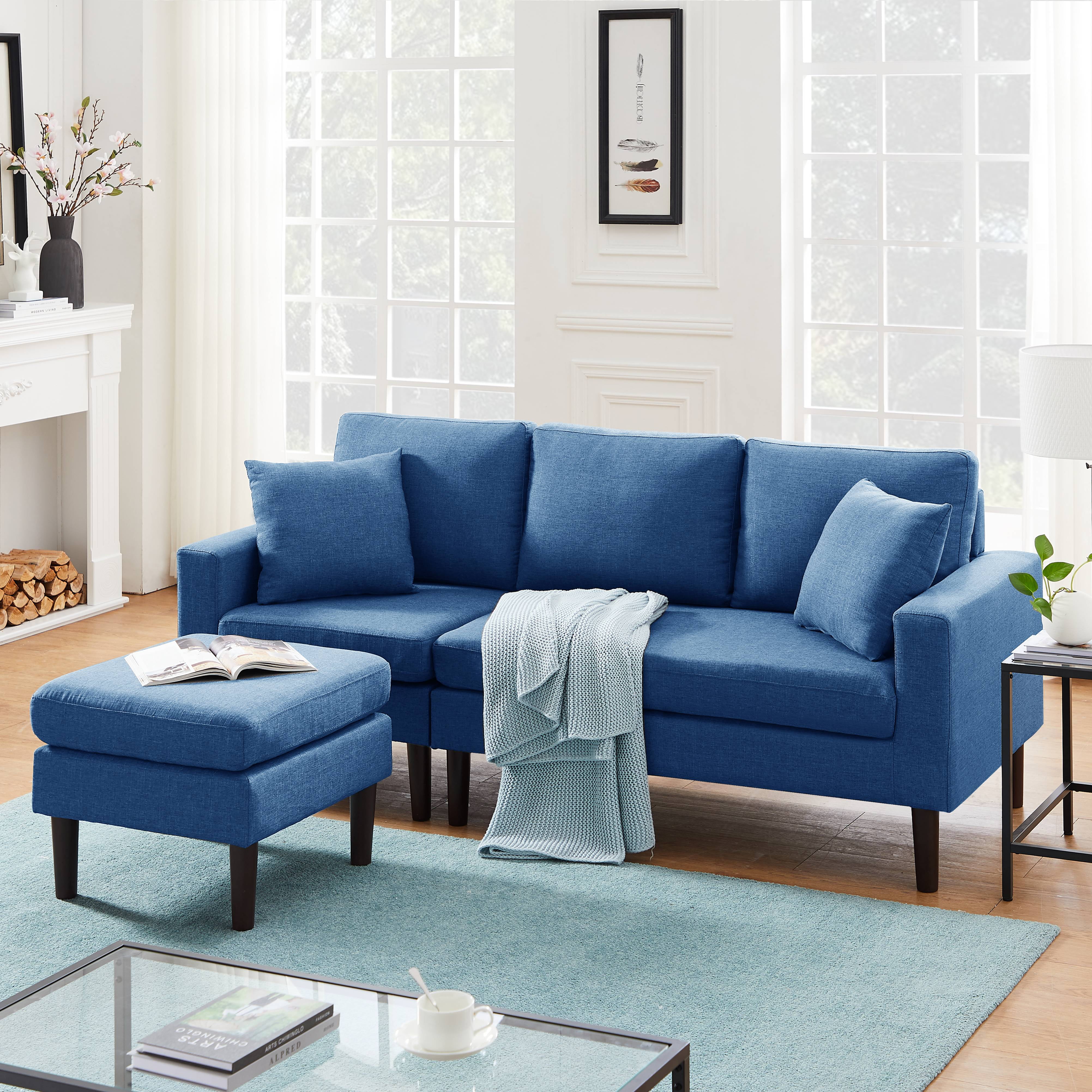 URHOMEPRO Convertible Sectional Sofa Couch, 77"W L-Shaped Couch with