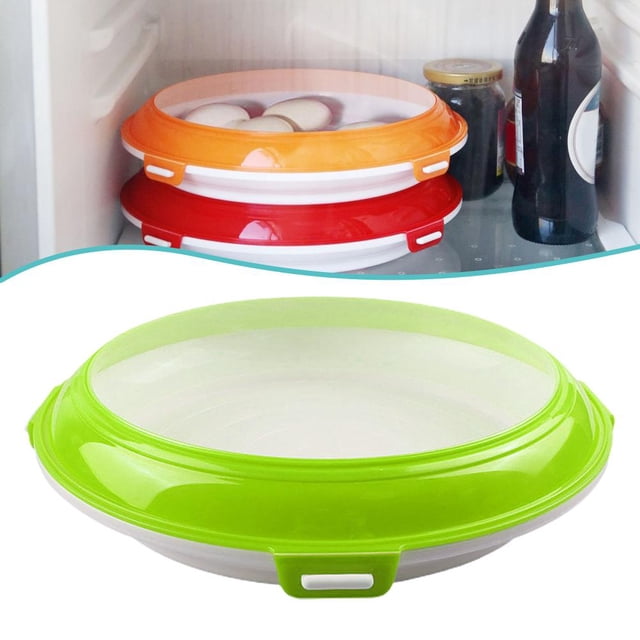 Conservación De Alimentos Al Vacío Contenedor De Almacenamiento De Alimentos Apilable Recipiente Redondo De Alimentos Frescos Para Congelador Refrigerador Pequeño Vogacara HA042345-02