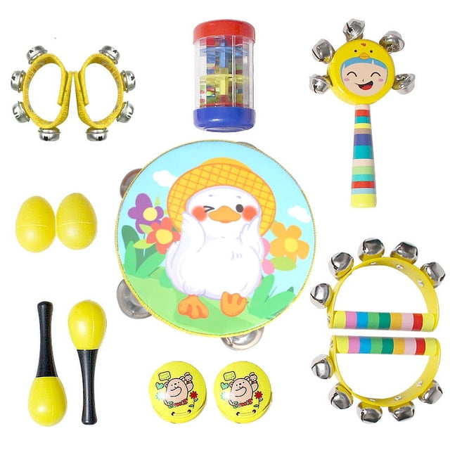 Juego de instrumentos musicales de 19 piezas, instrumento de percusión para niños, material didáctico para educación temprana, música para bebés y jardín de infantes