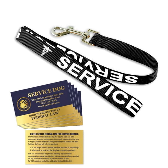 Correa para perro de servicio WORKINGSERVICEDOG.COM con 5 tarjetas de ley