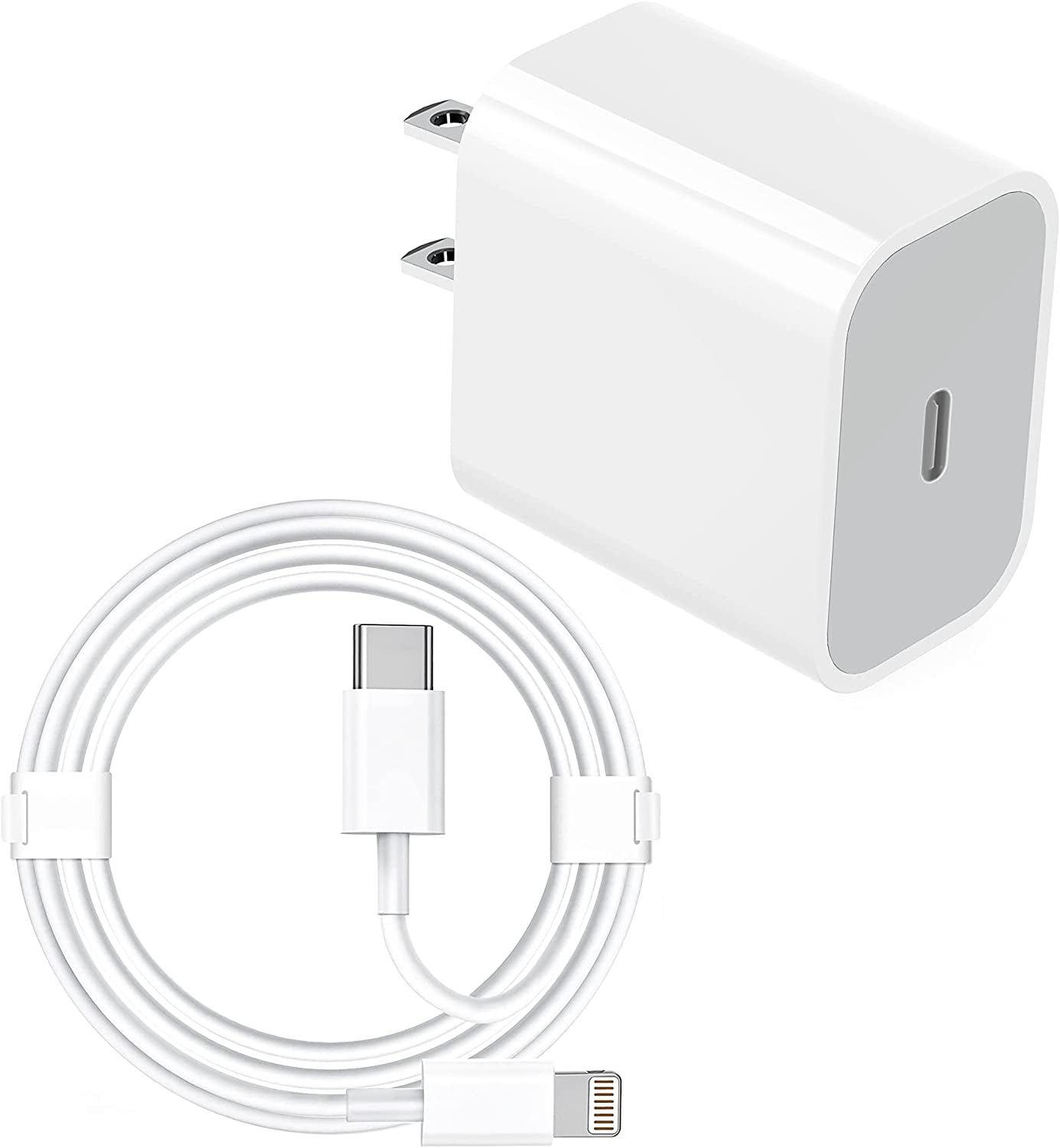 iPhone Fast Charger【MFi Certified】 20W Wall Charger with 6FT C to Lightning Charging Cable PD Fast Charger for iPhone 12/12 Pro Max/Pro/Mini 11 Pro Max Xs Max XR X 8 iPad Mini Pro Air Airpod