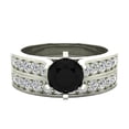 thumbnail image 4 of Black Diamond Wedding Ring Set Round Cut Black Diamond Ring Accented 14K White Gold 1.25 Carat (F,VS1), 4 of 5