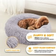 thumbnail image 3 of Sytopia Calming Donut Dog Bed 20" x 20" x 8", Anti-Anxiety Cozy Plush Fluffy Round Pet Bed for Small Dogs and Medium/Large Cats, Washable Small Medium Dog Beds with Anti-Slip Bottom, Light Gray, 3 of 11