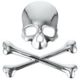thumbnail image 1 of FELTECHELECTR Pegatina de calavera de metal 3D plateada para coche, emblema de calavera para maletero trasero, calcomanías de esqueleto personalizadas, decoración para automóvil, 1 of 6