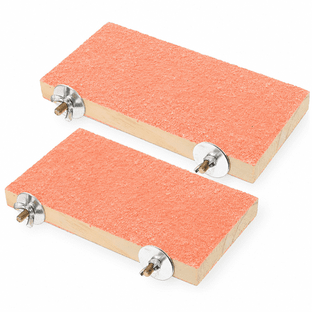 RAIRSKY 2pcs Bird Perch Platform Flat Wooden Perch Platform for Parrot Parakeet Cockatiel Bird Cage Accessory Random Color
