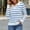Blue Tops for Women, variant on Olyvenn Stylish Women Spring V Neck Sweater Color Block Button Collared Long Sleeve Shirt Lapel Neck Casual Loose Striped Pullover Sweaters Red 4-6