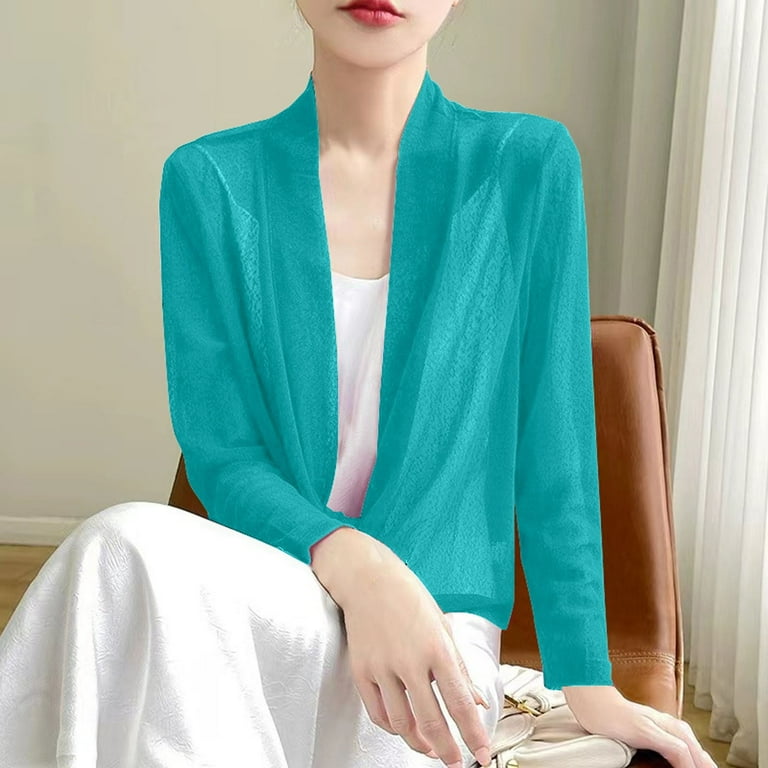 Women's Cardigan Long Sleeve Ice Silk Knit Skirt V Neck Cardigan