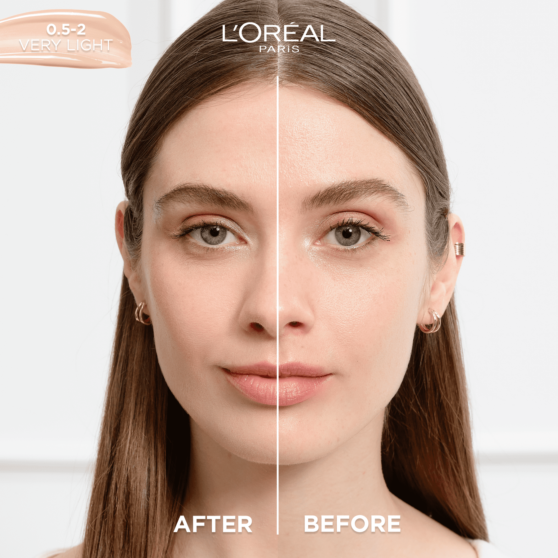 (2 pack) L'Oreal Paris True Match Hyaluronic Tinted Serum Foundation Makeup, 0.5-2 Very Light, 1 fl oz