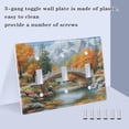 thumbnail image 4 of Dailycode Light Switch Plate Covers 3 Gang Wall Plate Plastics Outlet Covers for Kitchen Home Office Decor Bridge on Forests, 4 of 8