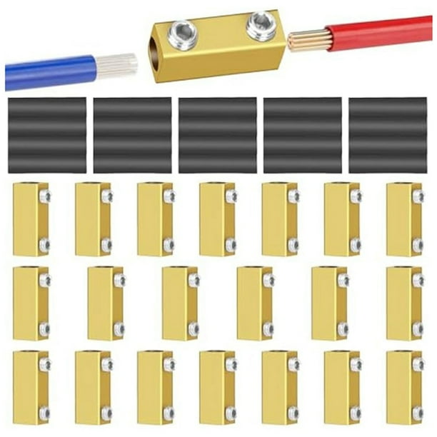 Kit de 20 Tuercas para Conectores de Cables de 20 Amperios, Conector de Acoplamiento de Calibre 10 AWG, Terminal de Cableado Rápido de Empalme, con Tubo Termorretráctil