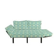 thumbnail image 2 of Ikat Futon Couch, Ogee Pattern in Indonesian Weave Art Style Vibrant Colors Motif, Daybed with Metal Frame Upholstered Sofa for Living Dorm, Loveseat, Mint Green Yellow Green, by Ambesonne, 2 of 4