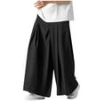 thumbnail image 2 of WSBDENLK Men Faddish Zipper Button Solid Casual Pocket Sports Trousers Wide Leg Pants, 2 of 5