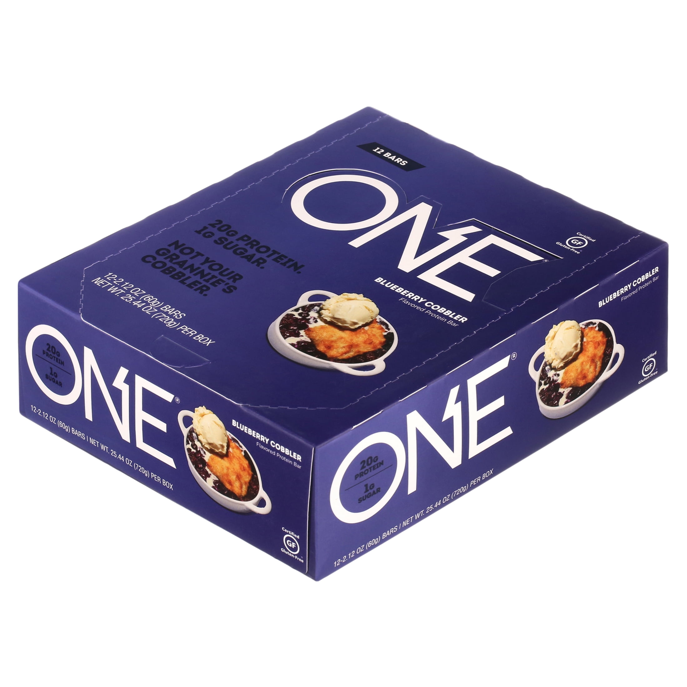 ONE Brands Protein Supplement Bar, Blueberry Cobbler, 20g Protein, 12 Count