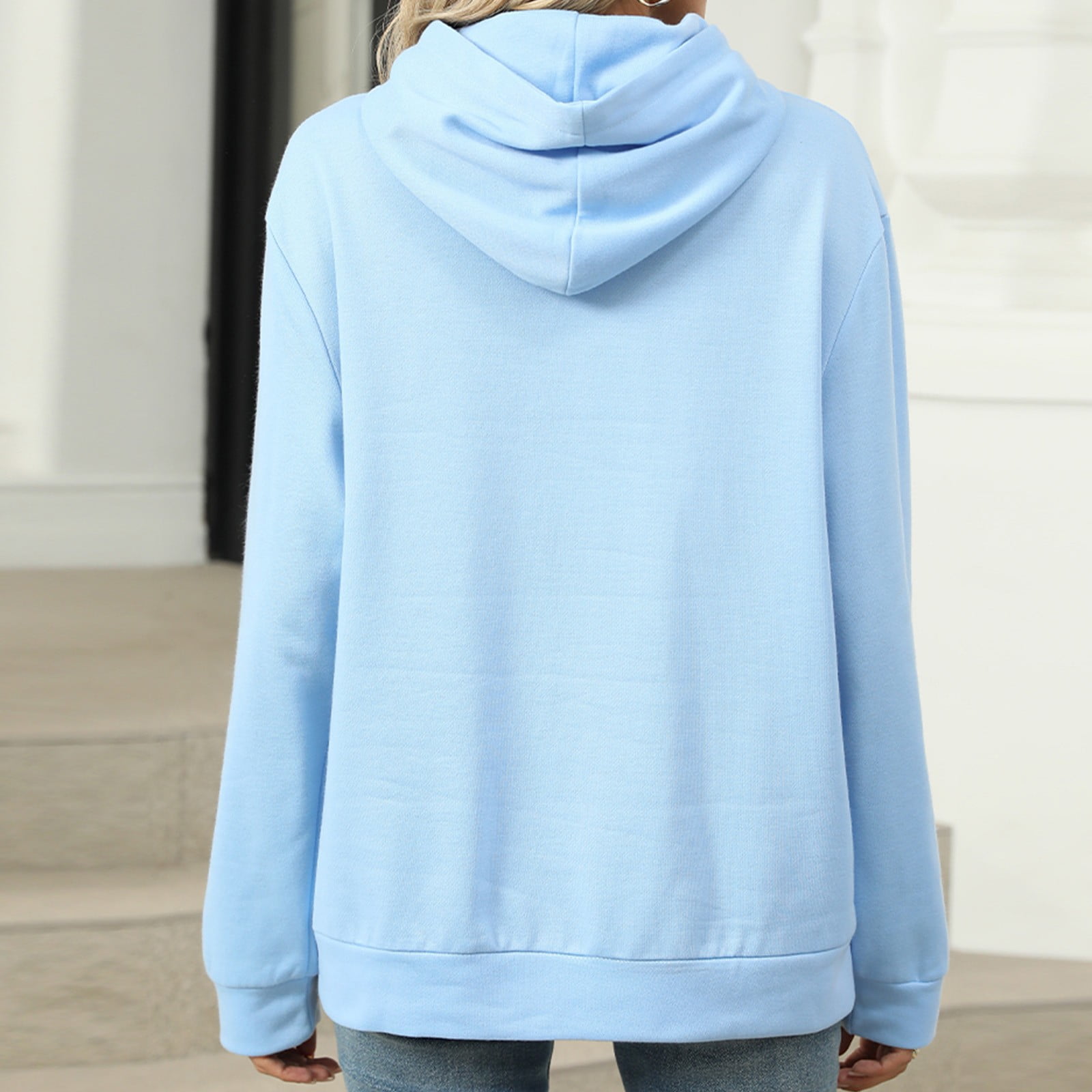 Aofany Women' s Hoodie Solid Color Long Sleeve Blouse Tops Aofany Women' s Hoodie Solid Color Long Sleeve Blouse Tops