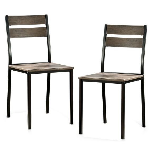 Furniture of America Orove Metal Side Chair- Set of 2, Antique Brown