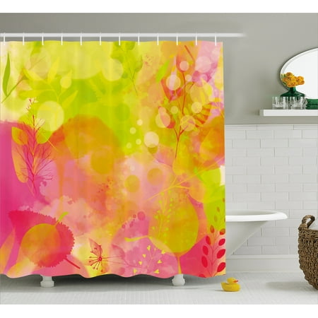 Pastel Shower Curtain Nature Inspired Watercolor Paintbrush