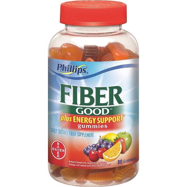 Phillips' Fiber Good Plus Energy Support Gummies 80 ea (Pack of 4