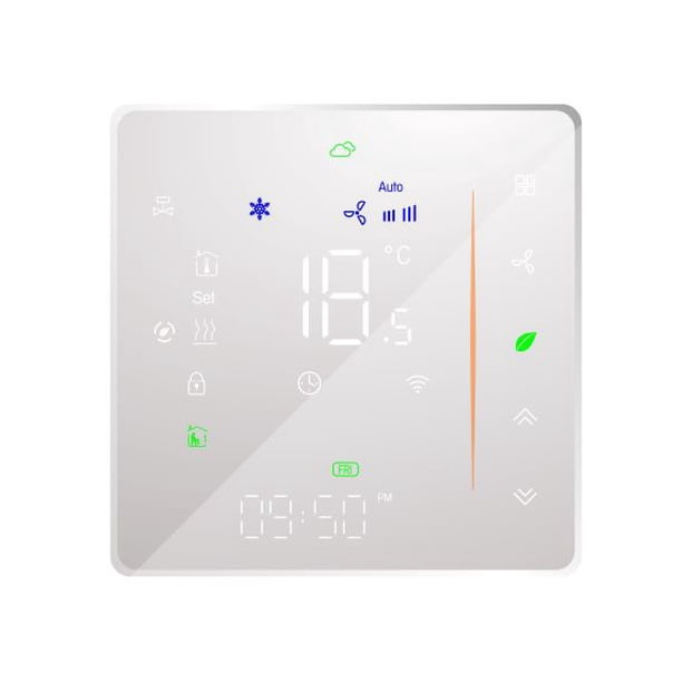 Termostato de habitación inteligente de voz Wifi de dos tubos controlador de temperatura programable Digital para aire acondicionado (BAC-006-