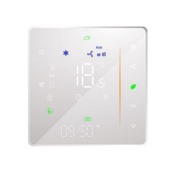 Zootealy Two Pipe Wifi Voice Intelligent Room Thermostat Digital Programmable Temperature Controller for Air Conditioner (BAC-006- AW, White)