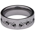 thumbnail image 4 of Floral Yin Yang Tungsten Carbide Ring, 4 of 6